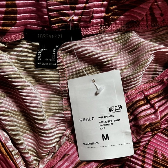 Forever 21, NWT, tropical, two piece, brown and pink set - Picture 6 of 7
